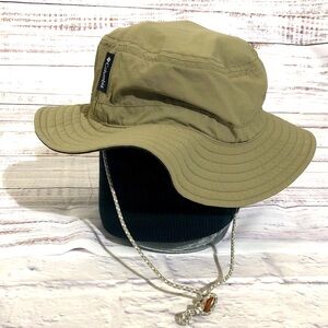 Columbia Men's Khaki Wide-Brim UPF 30+ Hat adjustable unisex 12.5” brim